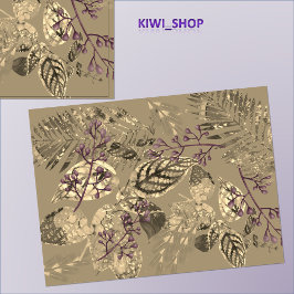 葉のコラージュと果実トープ 薄葉紙