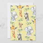 葉のサファ素朴リ動物のベビーシャワー 招待状 (裏面)
