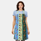 葉のストライプエプロン エプロン (着用した状態)