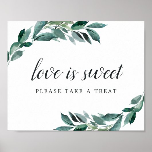 葉のデザー結婚トバー標識 ポスター (正面)