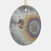 葉のハートおよび虹の名前入りなオーナメント セラミックオーナメント (右)