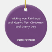 葉のハートおよび虹の名前入りなオーナメント セラミックオーナメント (裏面)