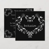 葉のハートの招待状 招待状 (正面/裏面)