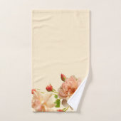 葉のバラブドオンピーチバックグラウンド バスタオルセット (ハンドタオル)