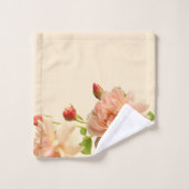 葉のバラブドオンピーチバックグラウンド バスタオルセット (ウォッシュタオル)