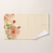 葉のバラブドオンピーチバックグラウンド バスタオルセット (ハンドタオル)