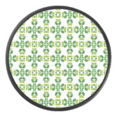 葉のパターン、のパター葉ン、緑の葉 アイスホッケーパック (正面)