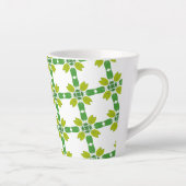 葉のパターン、のパター葉ン、緑の葉 カフェラテマグ (右)