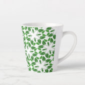 葉のパターン、のパター葉ン、緑の葉 カフェラテマグ (右)