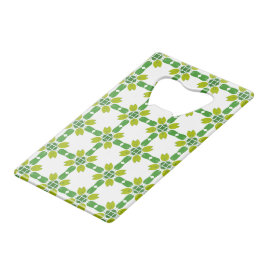 葉のパターン、のパター葉ン、緑の葉 クレジットカード栓抜き