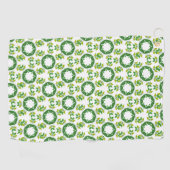 葉のパターン、のパター葉ン、緑の葉 ゴルフタオル (横)