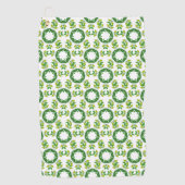 葉のパターン、のパター葉ン、緑の葉 ゴルフタオル (正面)