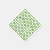 葉のパターン、のパター葉ン、緑の葉 スタンダードカクテルナプキン (角)