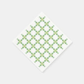 葉のパターン、のパター葉ン、緑の葉 スタンダードカクテルナプキン (角)