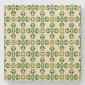 葉のパターン、のパター葉ン、緑の葉 ストーンコースター (正面)