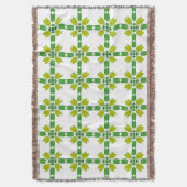葉のパターン、のパター葉ン、緑の葉 スローブランケット (正面縦)