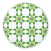 葉のパターン、のパター葉ン、緑の葉 セラミックノブ (正面)