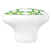 葉のパターン、のパター葉ン、緑の葉 セラミックノブ (側面)