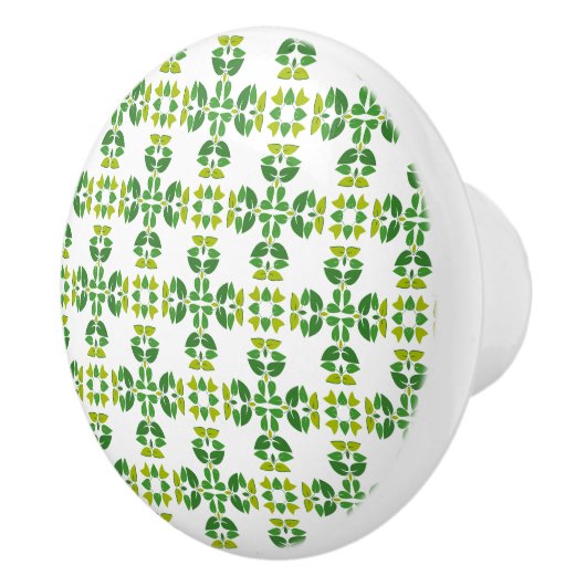 葉のパターン、のパター葉ン、緑の葉 セラミックノブ (右)