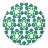 葉のパターン、のパター葉ン、緑の葉 セラミックノブ (正面)