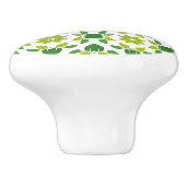 葉のパターン、のパター葉ン、緑の葉 セラミックノブ (側面)