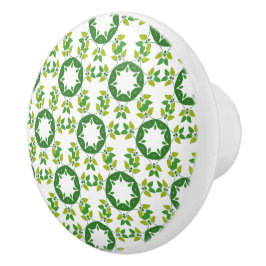 葉のパターン、のパター葉ン、緑の葉 セラミックノブ