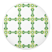 葉のパターン、のパター葉ン、緑の葉 セラミックノブ (正面)