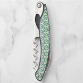 葉のパターン、のパター葉ン、緑の葉 ソムリエナイフ (正面)