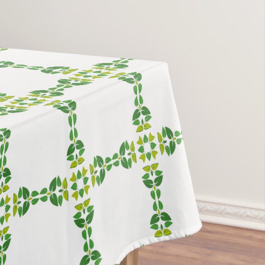 葉のパターン、のパター葉ン、緑の葉 テーブルクロス (インサイチュ)