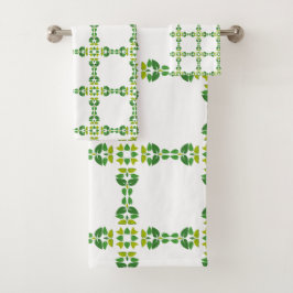 葉のパターン、のパター葉ン、緑の葉 バスタオルセット