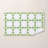 葉のパターン、のパター葉ン、緑の葉 バスタオルセット (ハンドタオル)