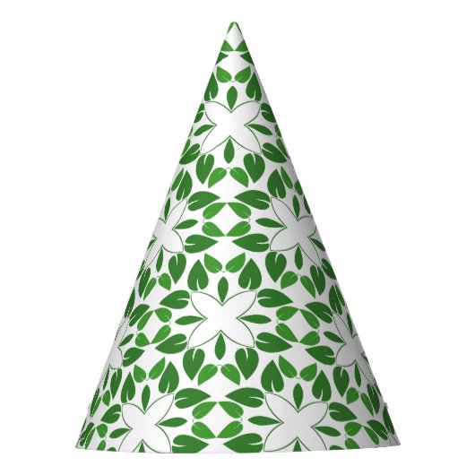 葉のパターン、のパター葉ン、緑の葉 パーティーハット (正面)