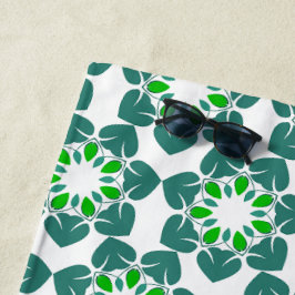 葉のパターン、のパター葉ン、緑の葉 ビーチタオル