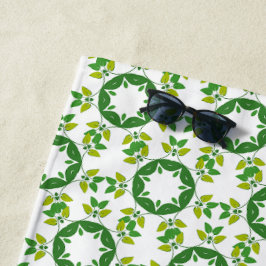 葉のパターン、のパター葉ン、緑の葉 ビーチタオル