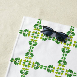 葉のパターン、のパター葉ン、緑の葉 ビーチタオル