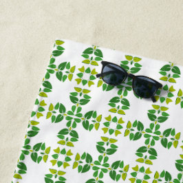 葉のパターン、のパター葉ン、緑の葉 ビーチタオル