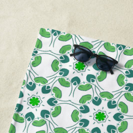 葉のパターン、のパター葉ン、緑の葉 ビーチタオル