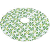 葉のパターン、のパター葉ン、緑の葉 ブラッシュドポリエステルツリースカート (アングル)