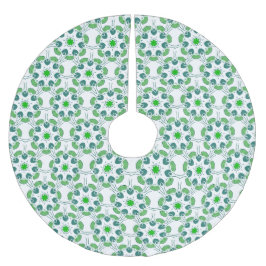 葉のパターン、のパター葉ン、緑の葉 ブラッシュドポリエステルツリースカート