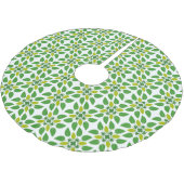 葉のパターン、のパター葉ン、緑の葉 ブラッシュドポリエステルツリースカート (アングル)