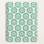 葉のパターン、のパター葉ン、緑の葉 プランナー手帳 (正面)