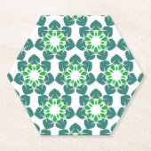 葉のパターン、のパター葉ン、緑の葉 ペーパーコースター (正面)