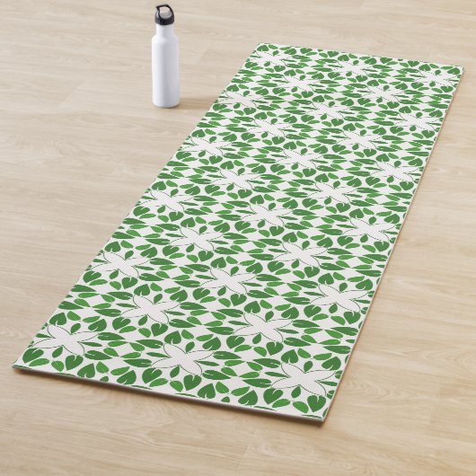 葉のパターン、のパター葉ン、緑の葉 ヨガマット (インサイチュ)