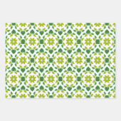 葉のパターン、のパター葉ン、緑の葉 ラッピングペーパーシート (正面)