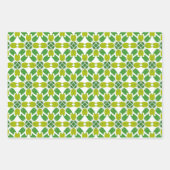 葉のパターン、のパター葉ン、緑の葉 ラッピングペーパーシート (正面)