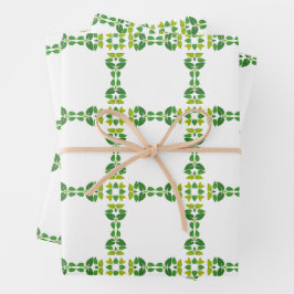 葉のパターン、のパター葉ン、緑の葉 ラッピングペーパーシート