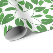 葉のパターン、のパター葉ン、緑の葉 ラッピングペーパー (ロールコーナー)