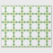 葉のパターン、のパター葉ン、緑の葉 ラッピングペーパー (フラット)