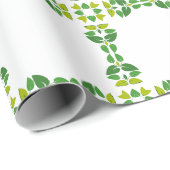 葉のパターン、のパター葉ン、緑の葉 ラッピングペーパー (ロールコーナー)