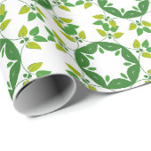 葉のパターン、のパター葉ン、緑の葉 ラッピングペーパー (ロールコーナー)